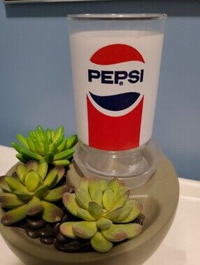 Vintage Pepsi-Cola 12oz Footed Glasses Tumbler Drinking Glass Cup Pepsi